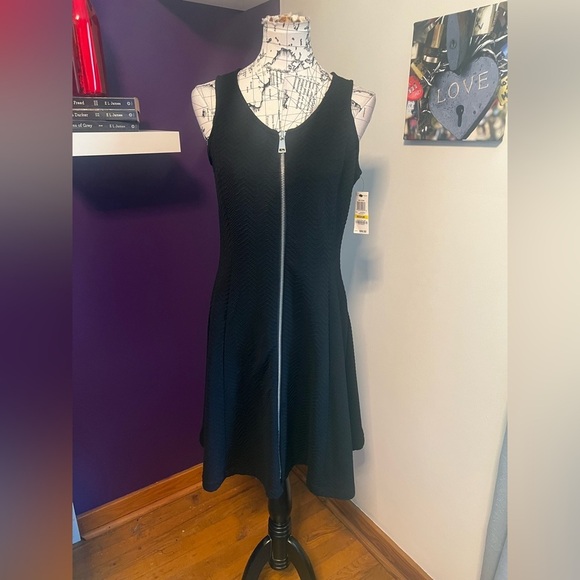 Alfani Dresses & Skirts - Alfani Little Black Dress with Front Neck to Hem Zipper NWT